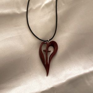 🩸 cherry wood 🪵 ♥️ necklace